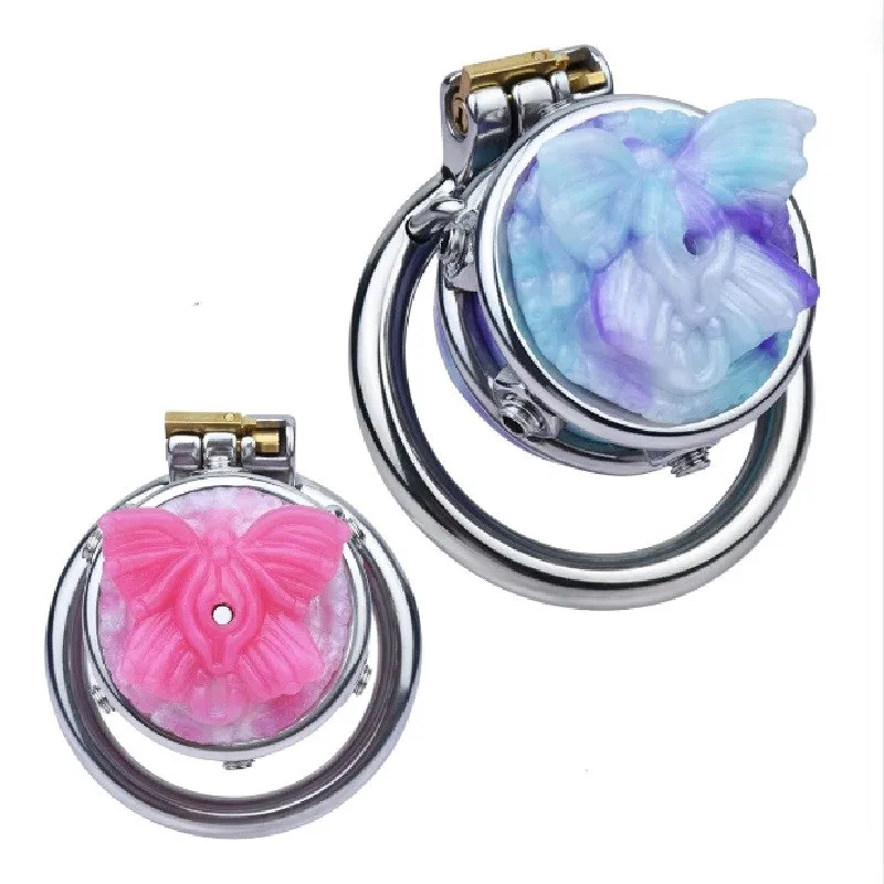 Silicone Butterfly Sissy Chastity Cage Q407631